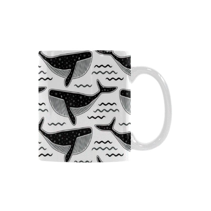 Black whale pattern Classical White Mug (Fulfilled In US)