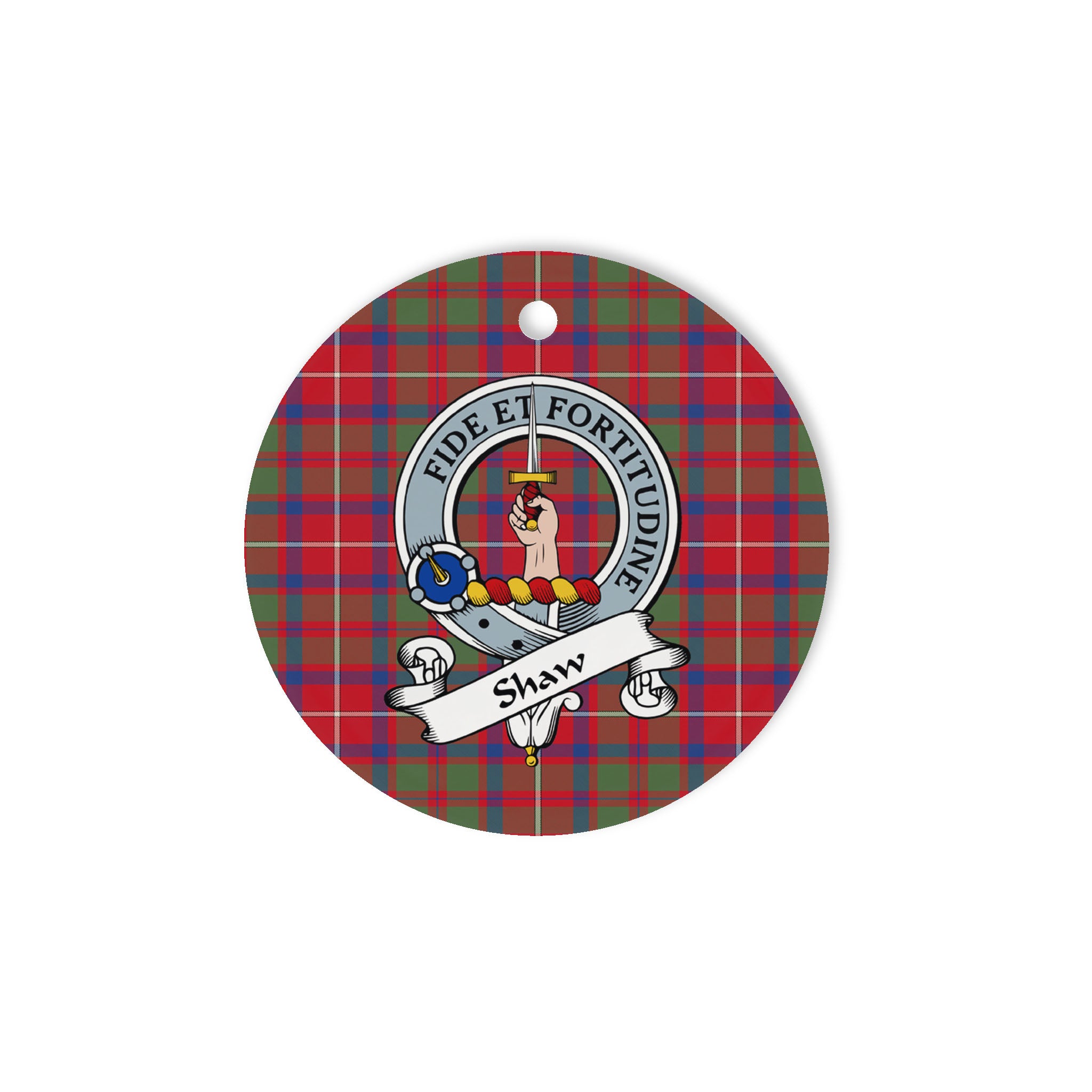 Shaw Of Tordarroch Scottish Clan Badge Plaid Ornament Gift. Christmas Tree Ornament Shaw Of Tordarroch Clan Tartan Ornament Great Christmas Ornaments Gift