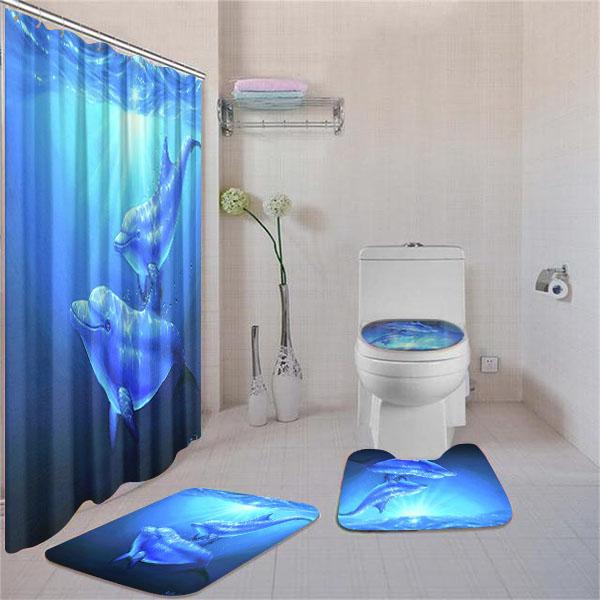 Bottlenose Dolphin Bathroom Rug Sets In Tandem James Corwin Fine Bathroom Decor Sets