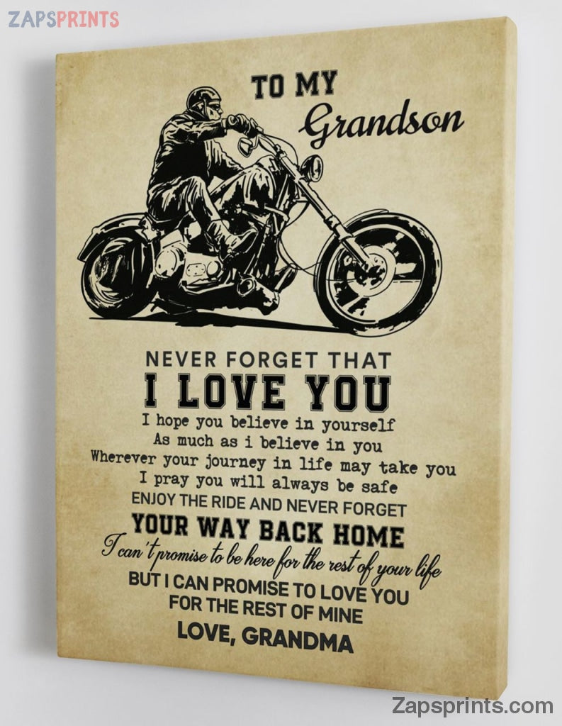 Grandchildren Canvas  – To My Grandson – From Grandma – Canvas Gift Gms039 – Drandkids Canvas Artblankets.