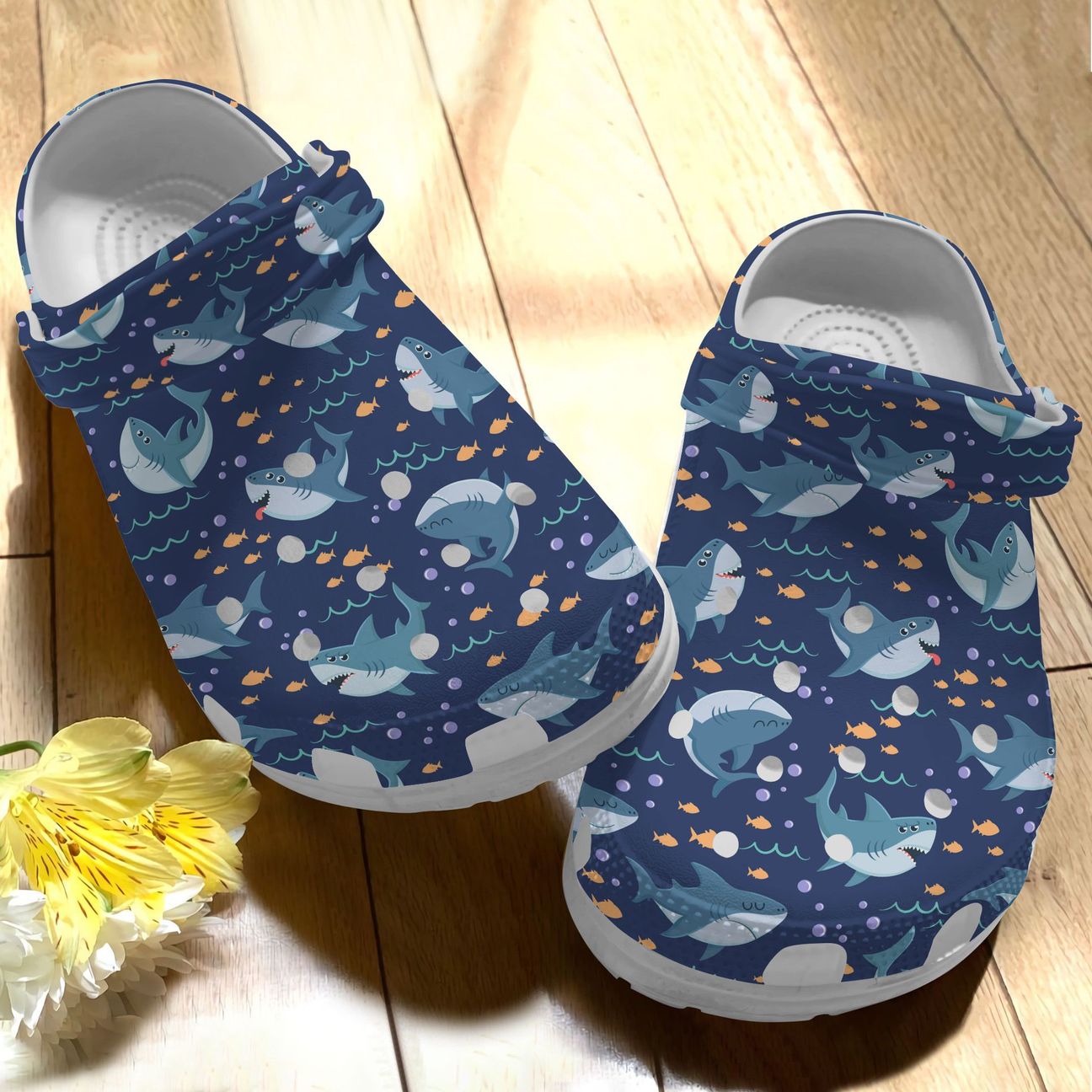 Shark Personalized Clog, Custom Name, Text Shark Pattern, Fashion Style For Women, Men, Kid, Print 3D