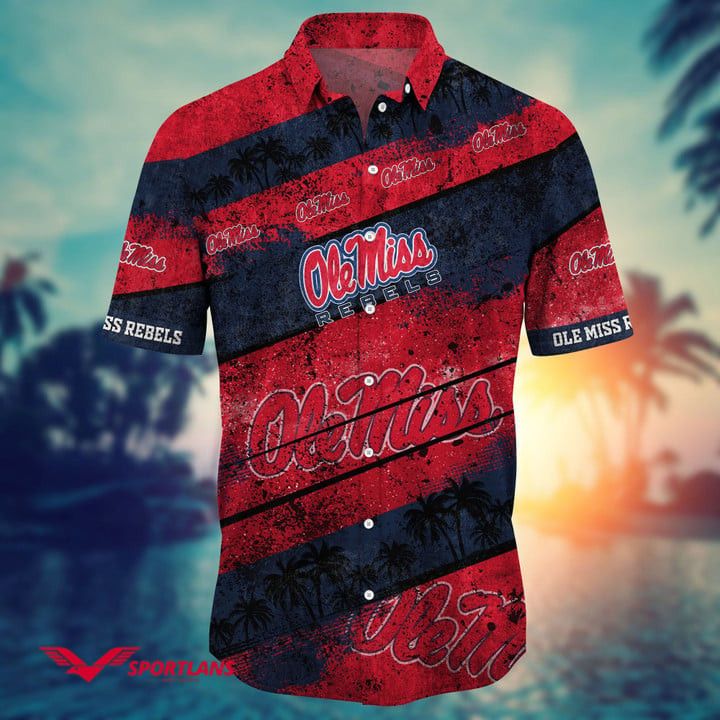 NCCA Ole Miss Rebels Red Blue Trendy Hawaiian Shirt Aloha Shirt