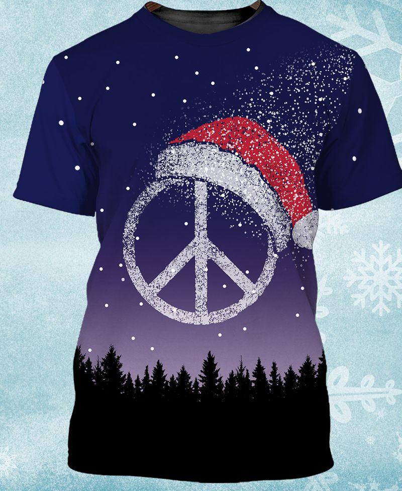 Peace Sign Gift For Christmas Holiday 3D Tshirt