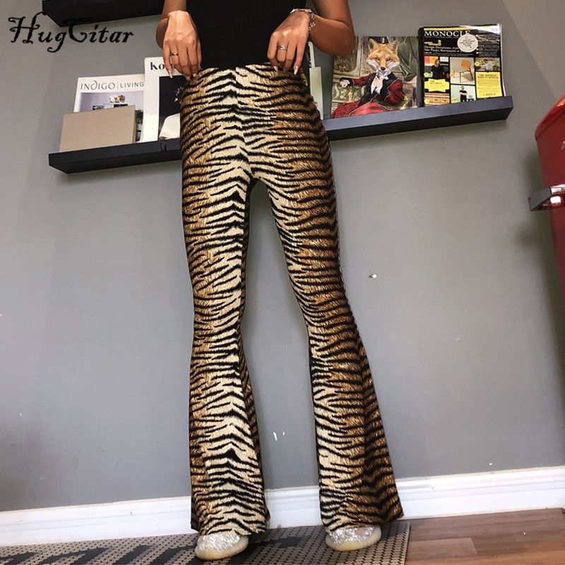 high waist leopard print flare leggings