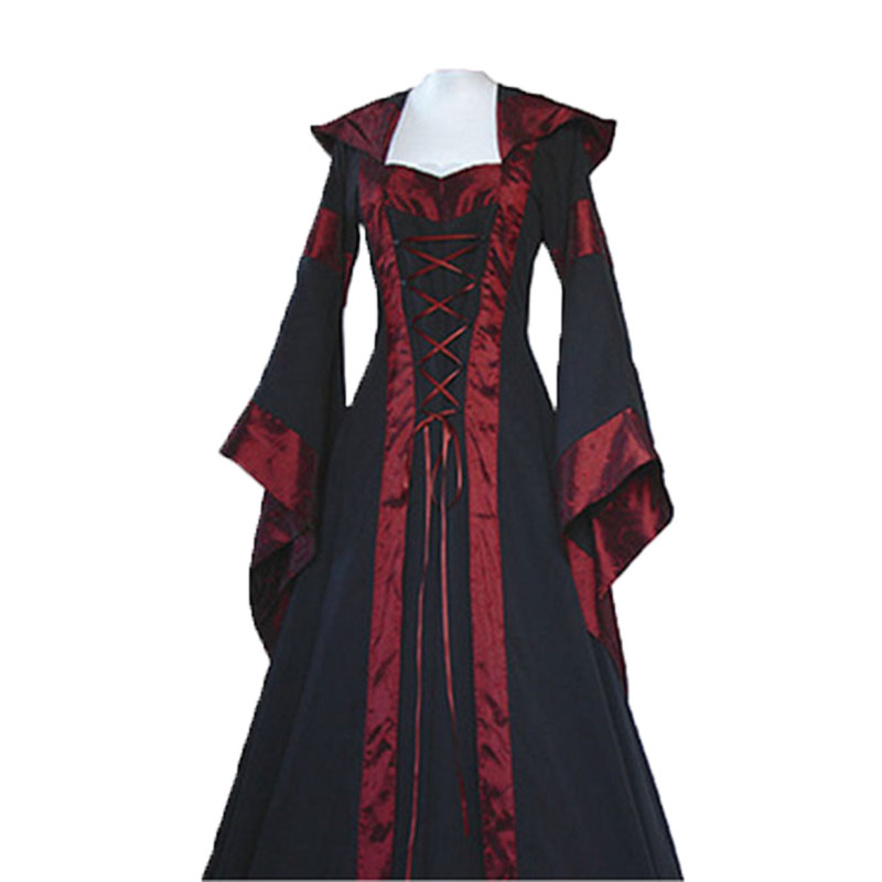 2021 New Medieval Dress Halloween Costumes for Women Cosplay Palace Noble Long Robes Ancient Bell Sleeve Princess Costume Dress alx