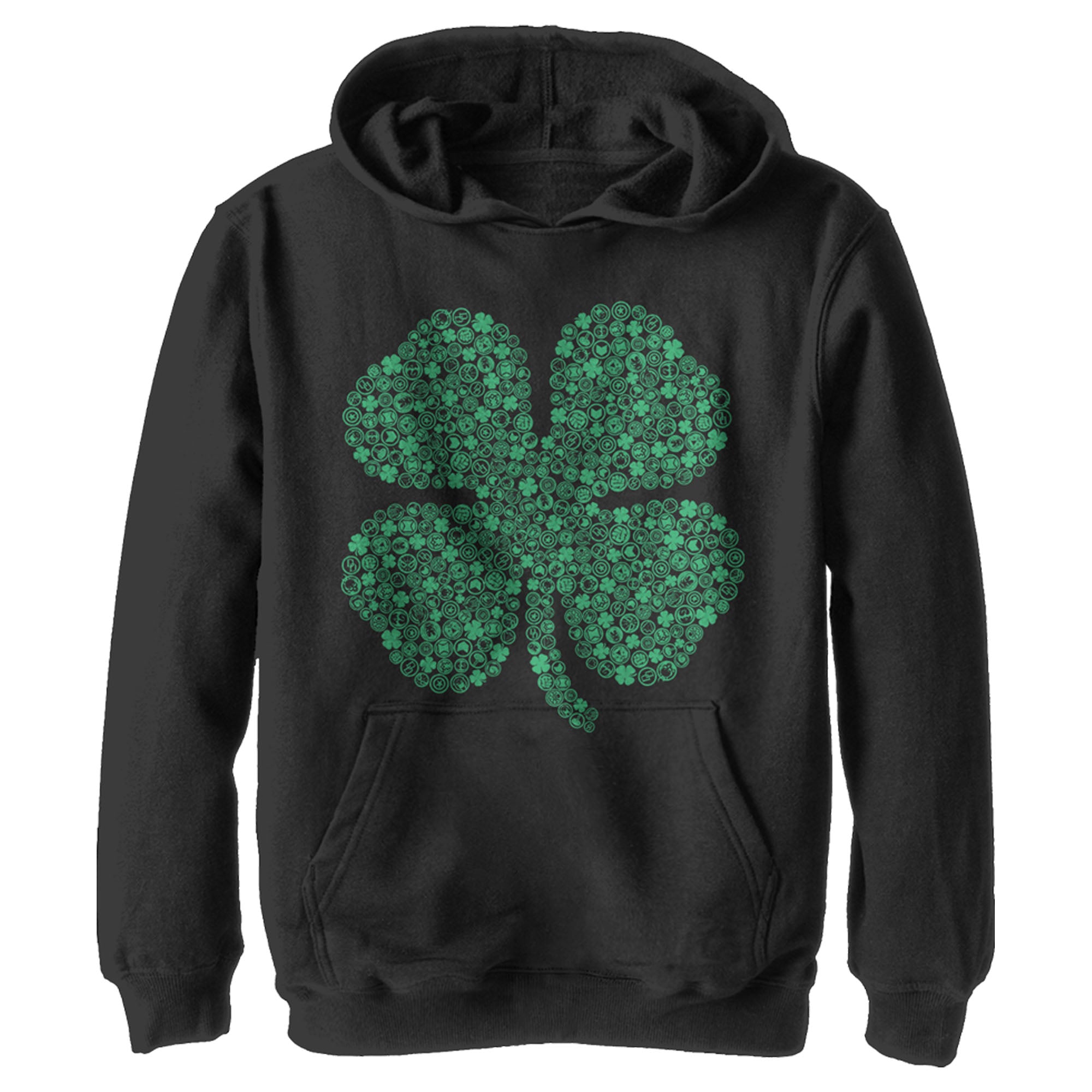 Boy’S Marvel St. Patrick’S Day Hero Icon Clover Pull Over Hoodie