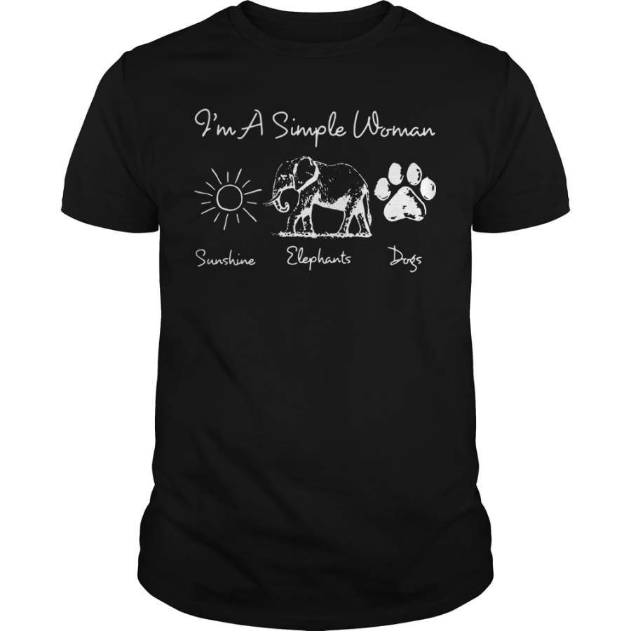 I’m a simple woman I like sunshine elephants dogs shirt T-Shirt