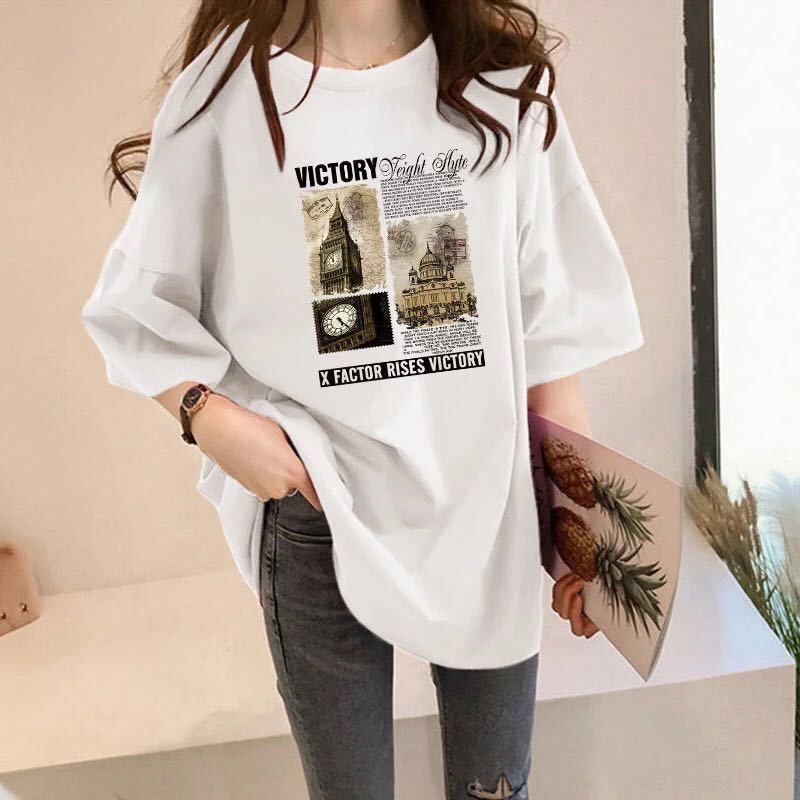 Summer Loose Short-Sleeved T-shirt Women’s Inner Half-Sleeved Bottoming Shirt T-Shirt New Large Size Women’s Top Ins alx