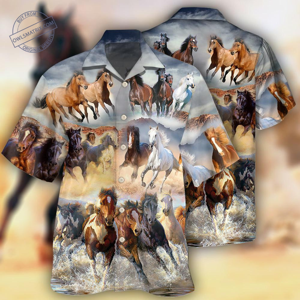 Horse Running Basic Style Hawaii Shirt Ha20316