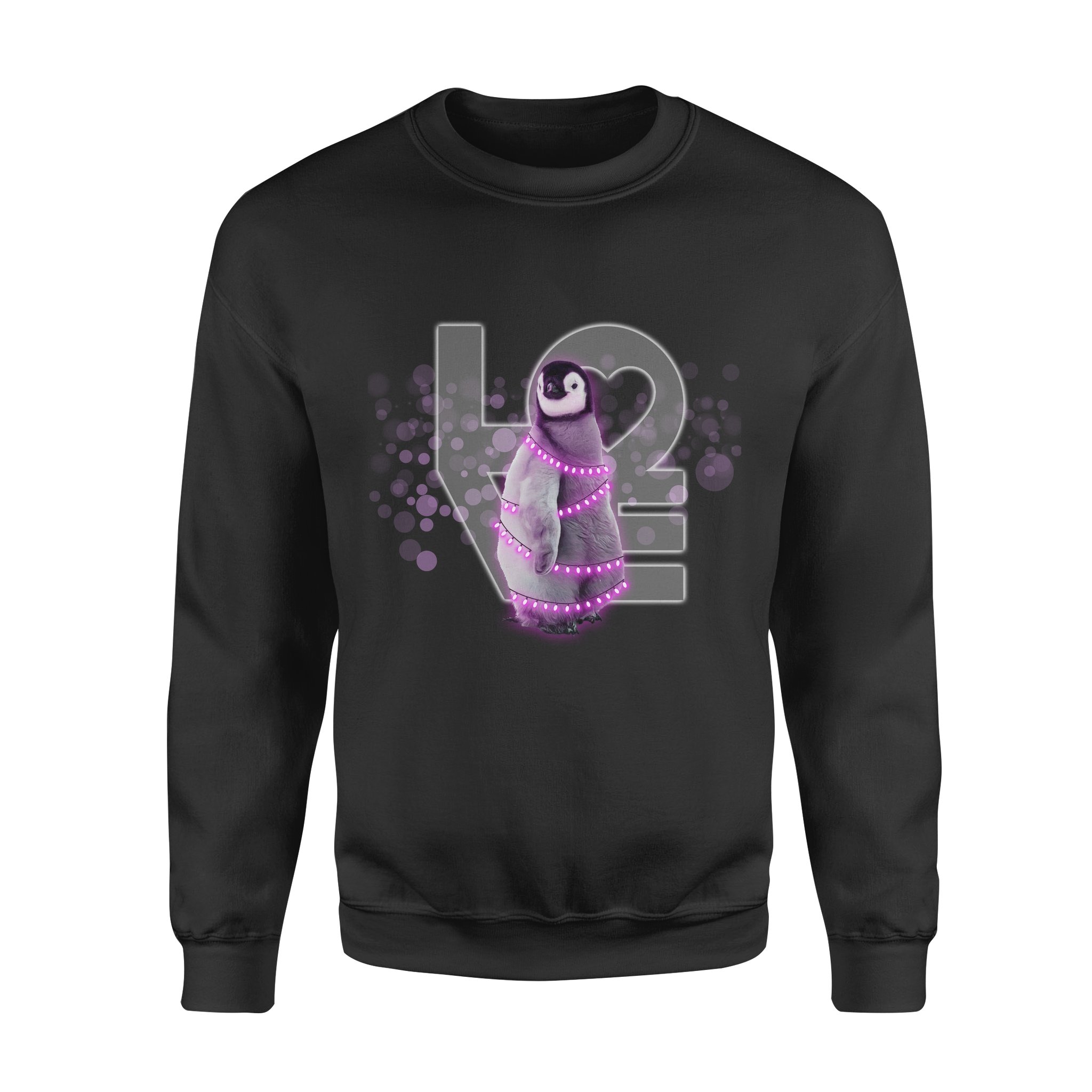 Penguin purple Christmas Standard – Crew Neck Sweatshirt, Christmas gift, gift for penguin lover, Gift for you, gift for her, gift for him,