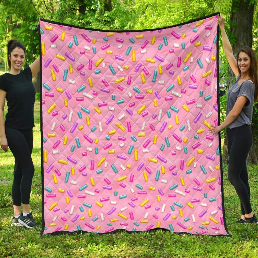 Pink Candy Pattern Print Quilt