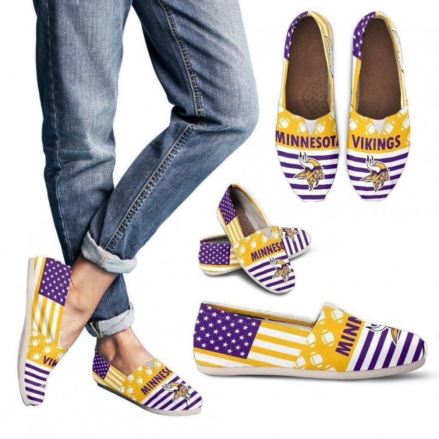 American Flag Minnesota Vikings Casual Shoes #123