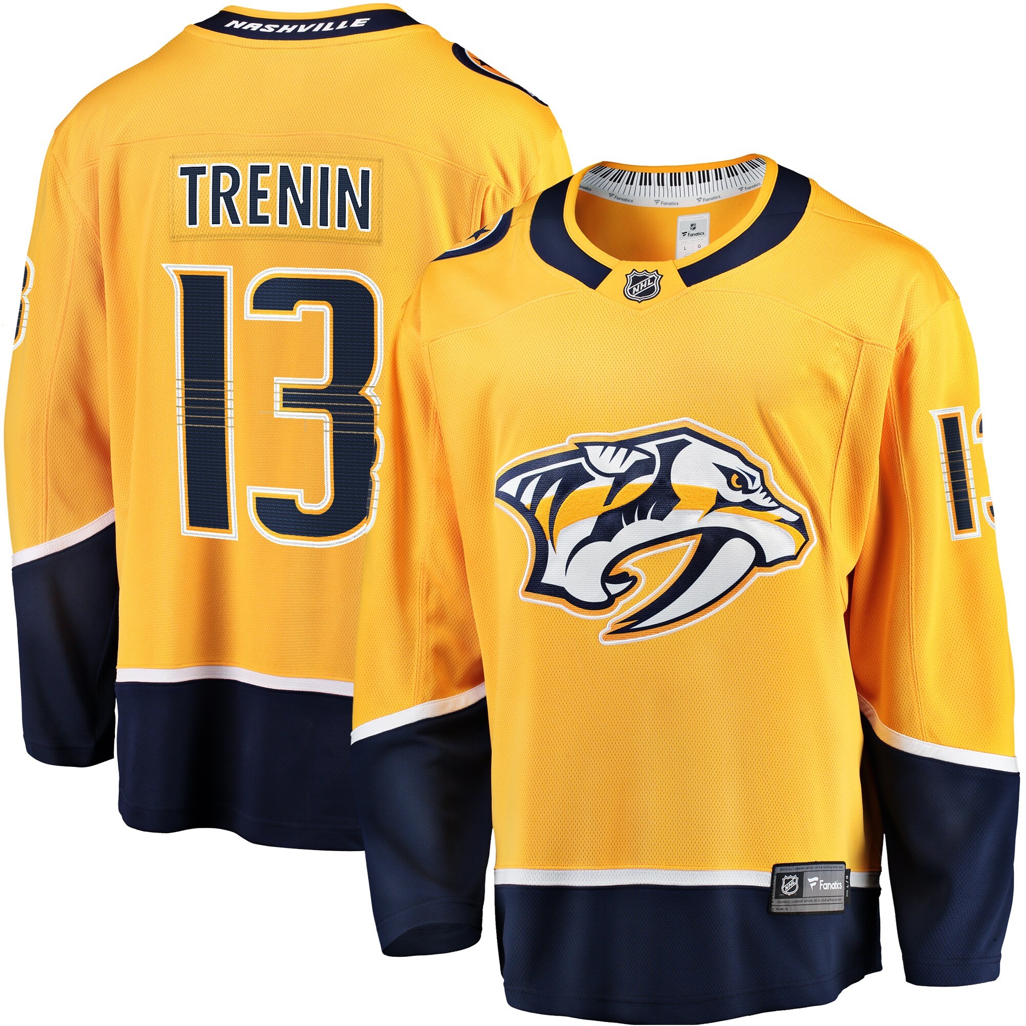 Men's Nashville Predators Yakov Trenin Gold Home Breakaway Jersey