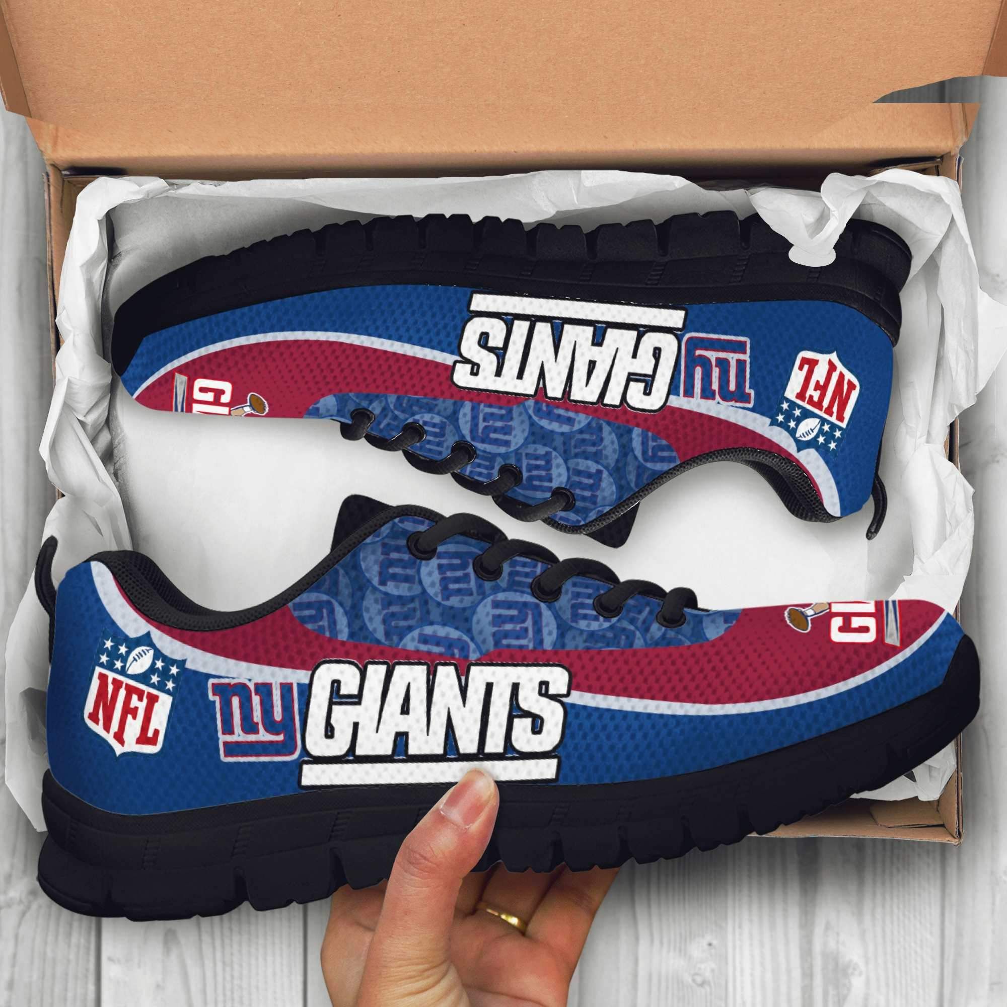 New York Giants Unisex Breathable Sneakers Football Custom Shoes