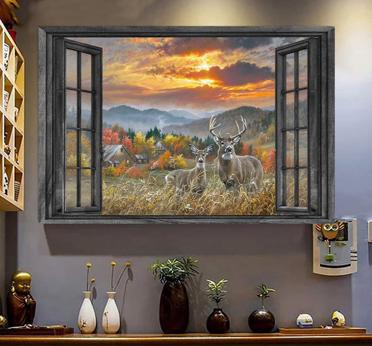 Whitetail Deer 3D Wall Art Painting Art Hunting Lover Home Decoration Gift Idea Easter Gift Father Day