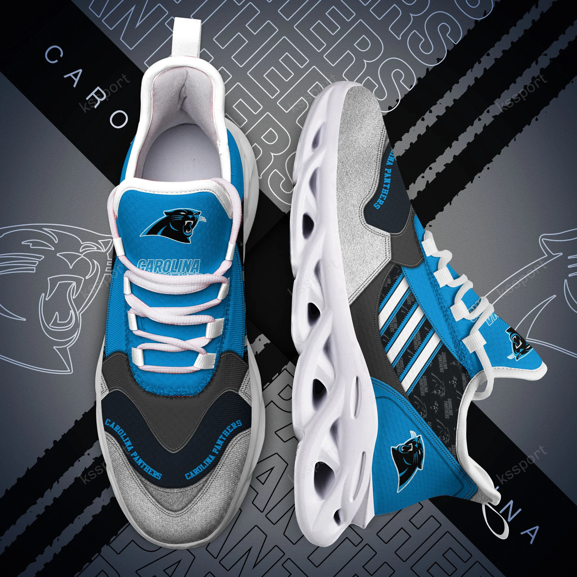 Carolina Panthers Yezy Running Sneakers Bg734