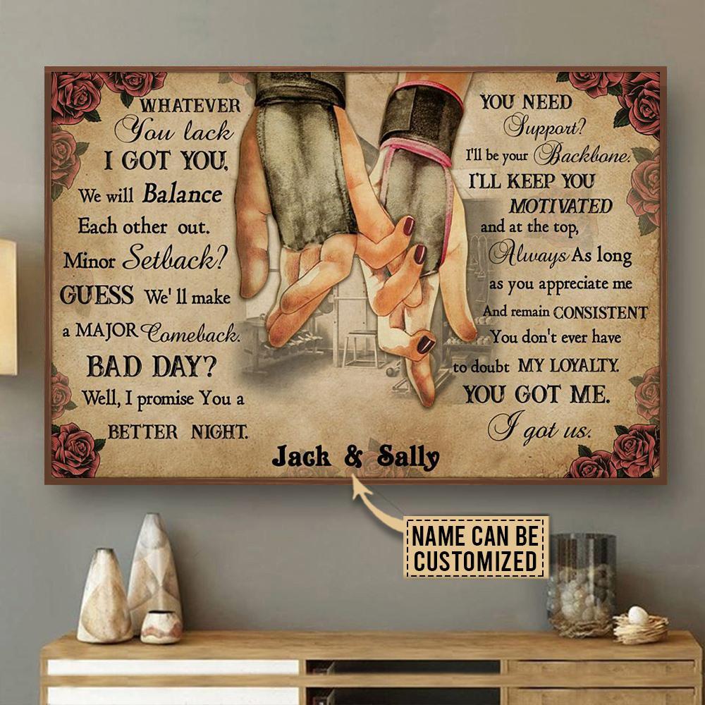 Aeticon Gifts Personalized Gym Were A Team Canvas Mom Dad Gift Home Decor