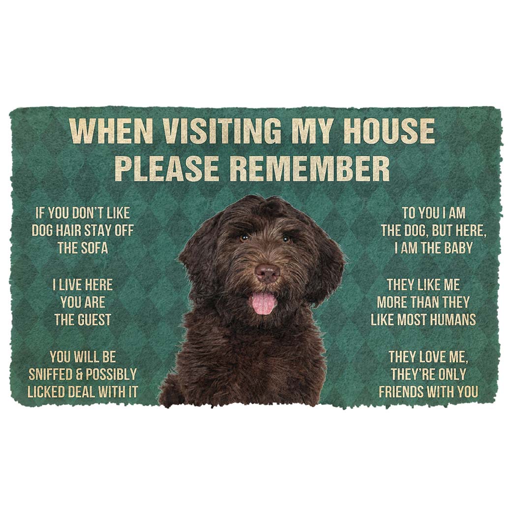 Gearhumans  Gearhuman 3D Please Remember Chocolate Labradoodles House Rule Custom Doormat