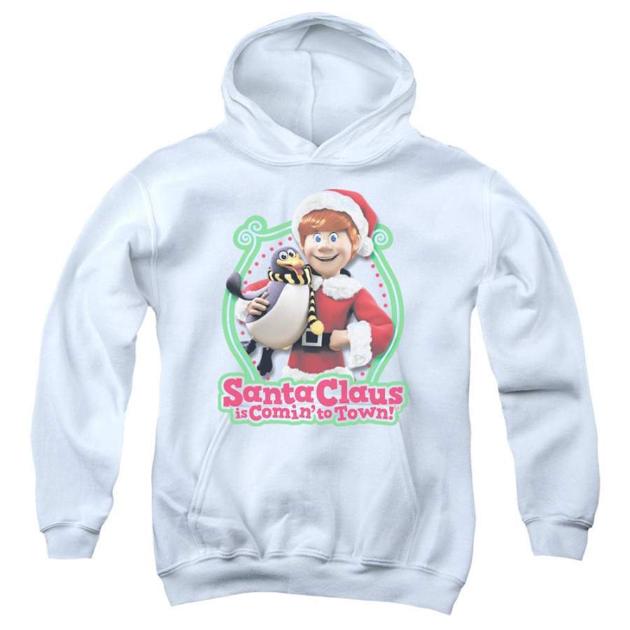 Santa Claus Is Comin To Town – Penguin Youth Pull Over Hoodie