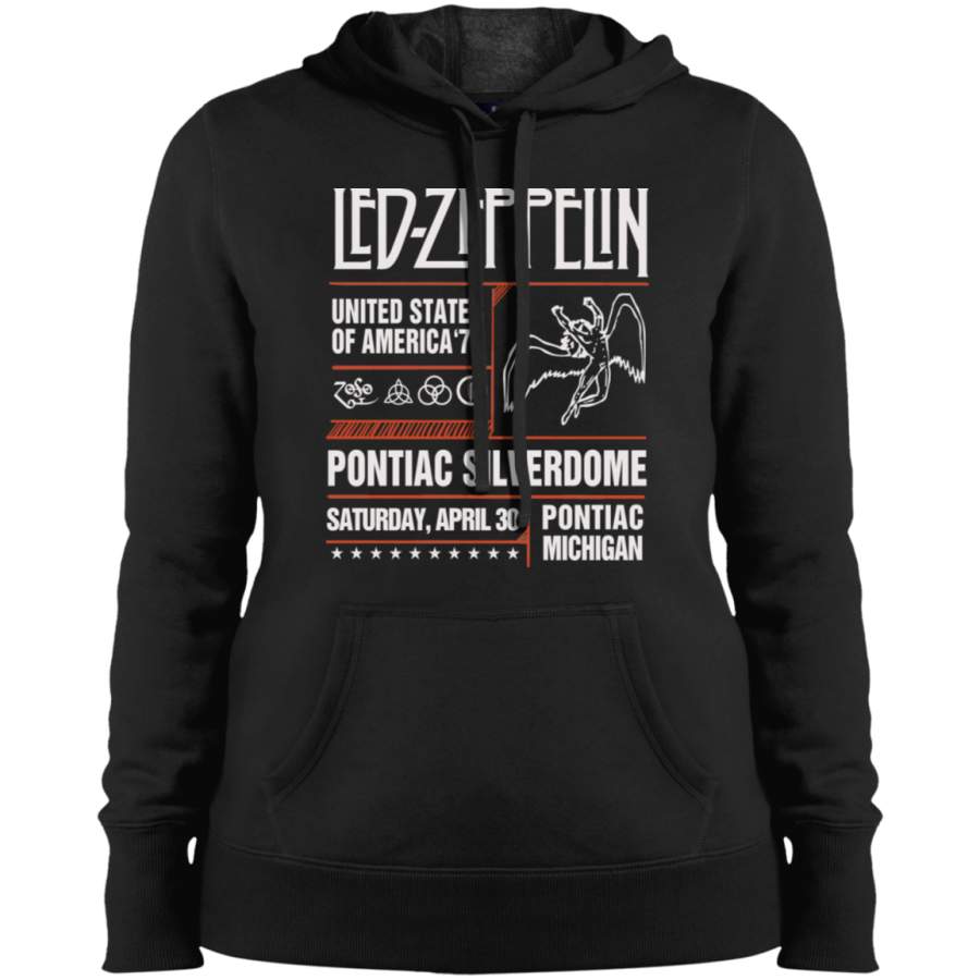 Led Zeppelin Pontiac Silverdome Black Ladies’ Pullover Hoodie