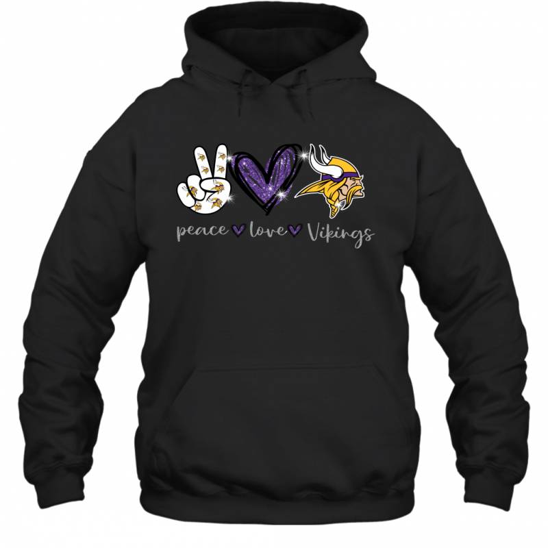 Peace Love Vikings gift for Minnesota Vikings Fans Hoodie