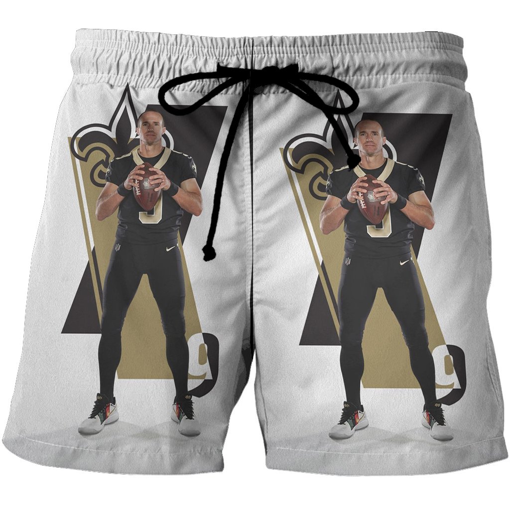 New Orleans Saints Drew Brees4 3D All Over Print Summer Beach Hawaiian Short