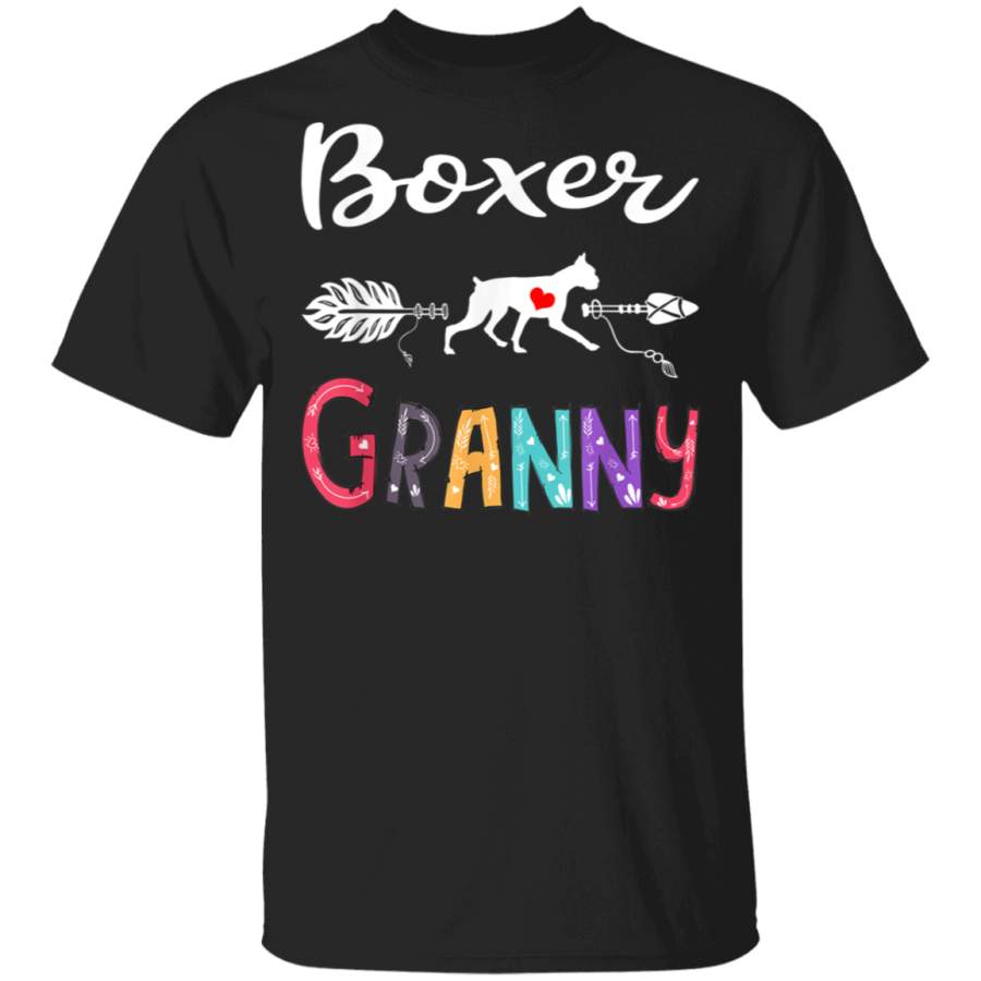 Cute Vintage Boxer Granny Outfit Dog Mom Grandma Gifts Women Tshirt