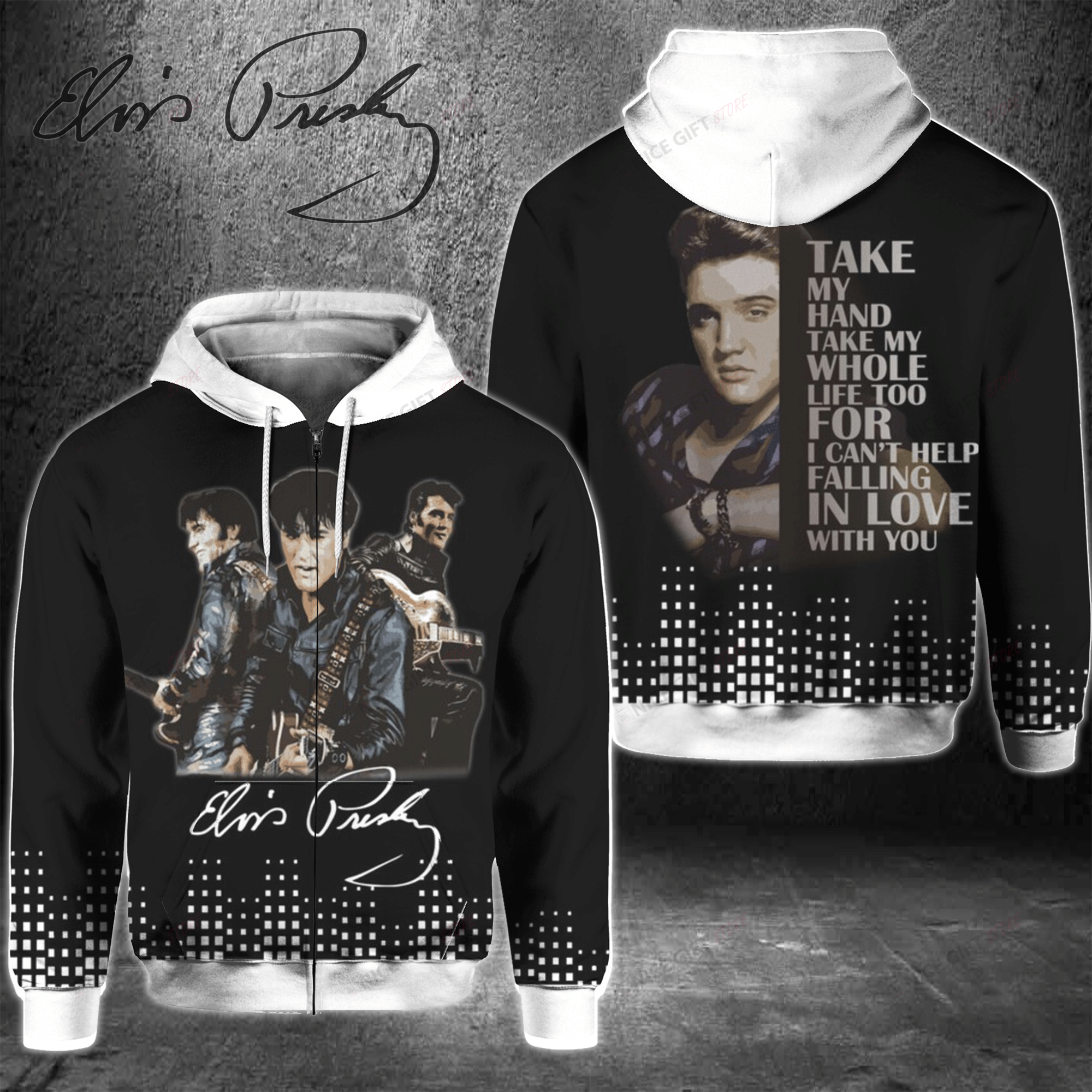 Elvis Presley Zip Hoodie 3D 3Zh-O7T1