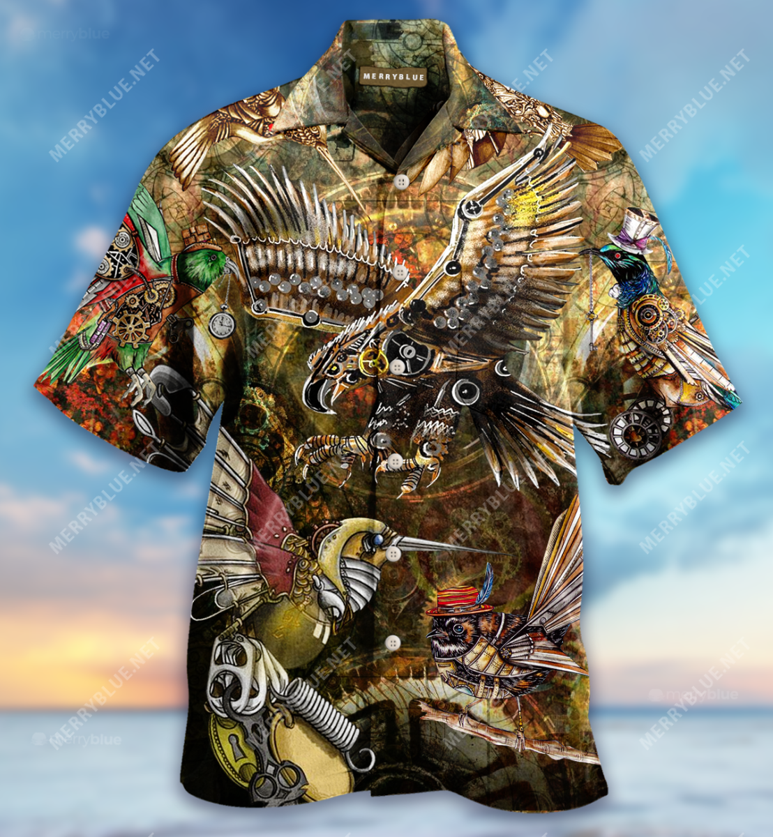 Soft Or Steampunk Birds Unisex Hawaii Shirt Ha1200