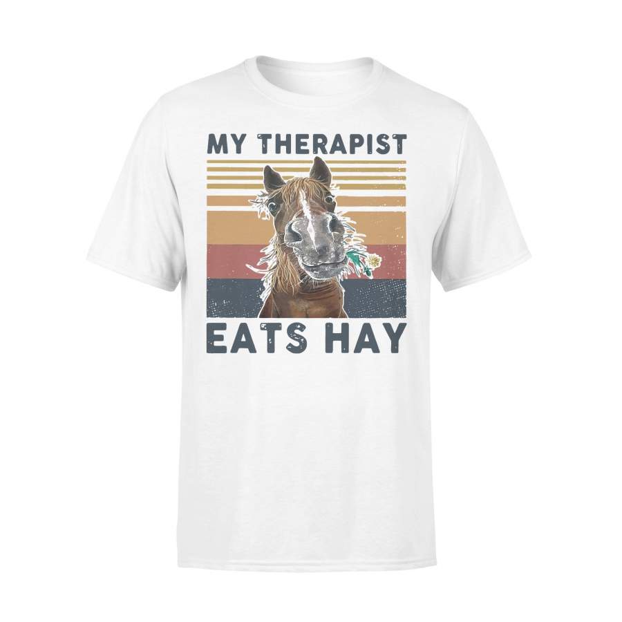 Horse My Therapist Eats Hay Vintage Retro T-shirt