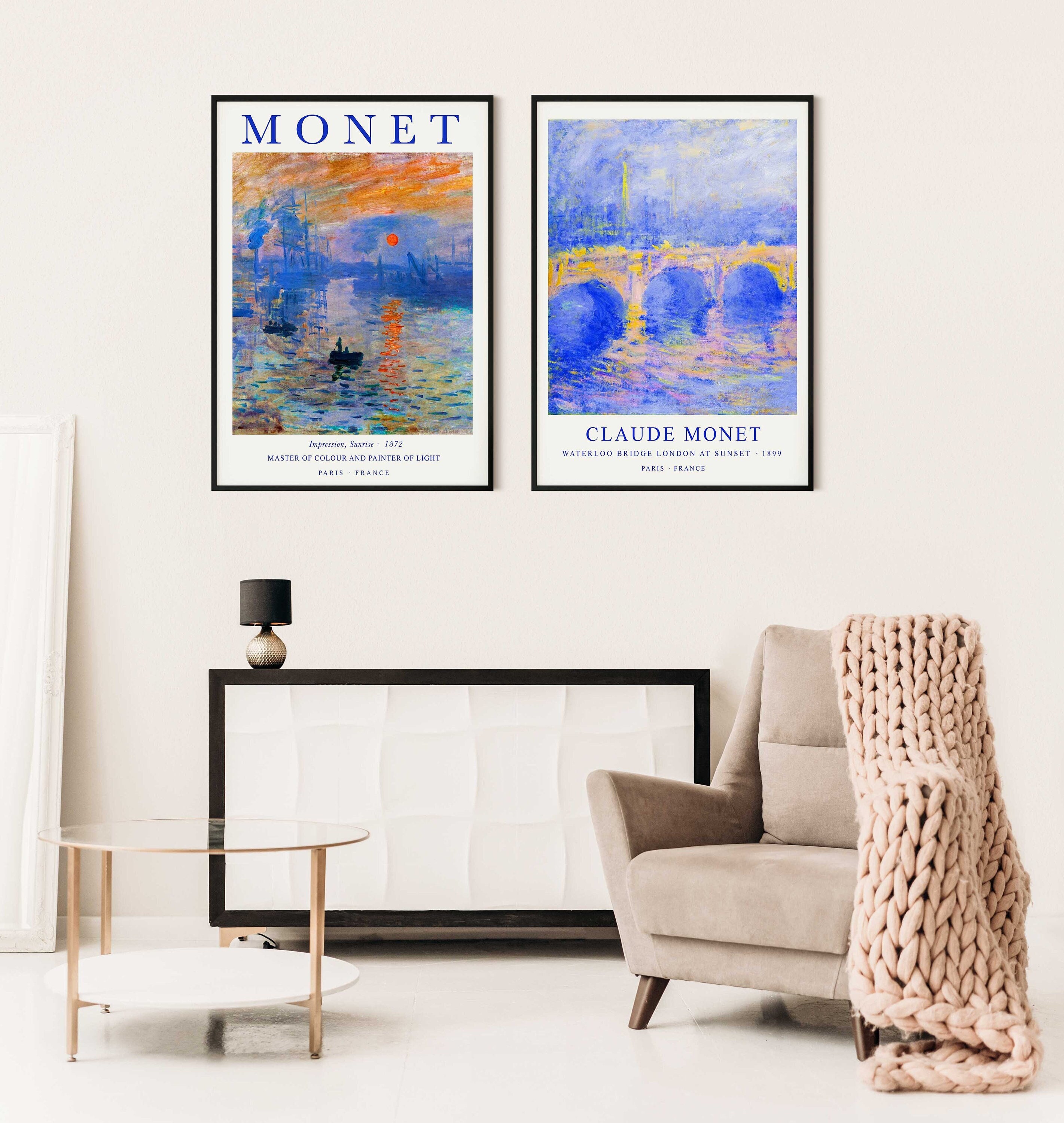 Claude Monet Set of 2 Art Posters, Claude Monet Prints, Wall Art Decor, Modern Art, Monet Print – Wall Art Poster Print – Sizes A2 A3 A4