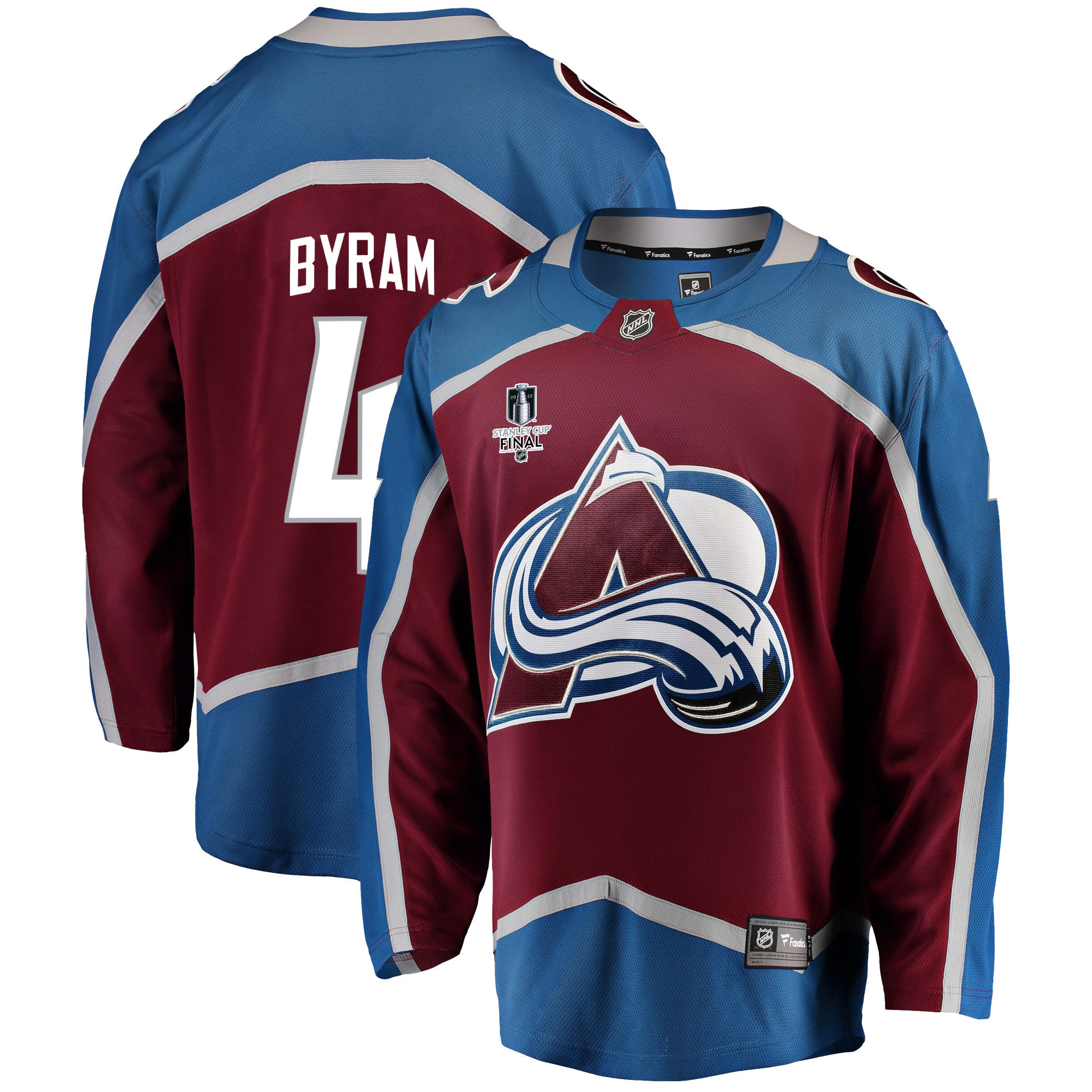 Colorado Avalanche Bowen Byram 4 Home 2022 Stanley Cup Final Breakaway Men Jersey – Burgundy