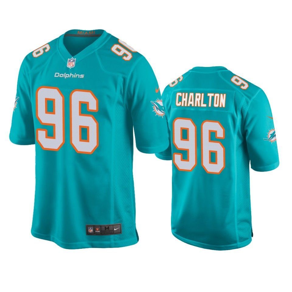 Dolphins Taco Charlton Game Aqua Mens Jersey