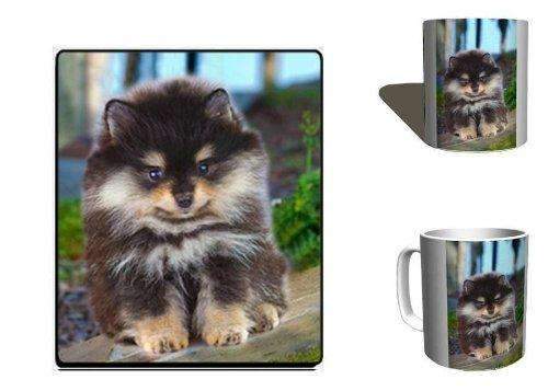 Pomeranian Puppy Mug & Mousepad Combo Gift Set