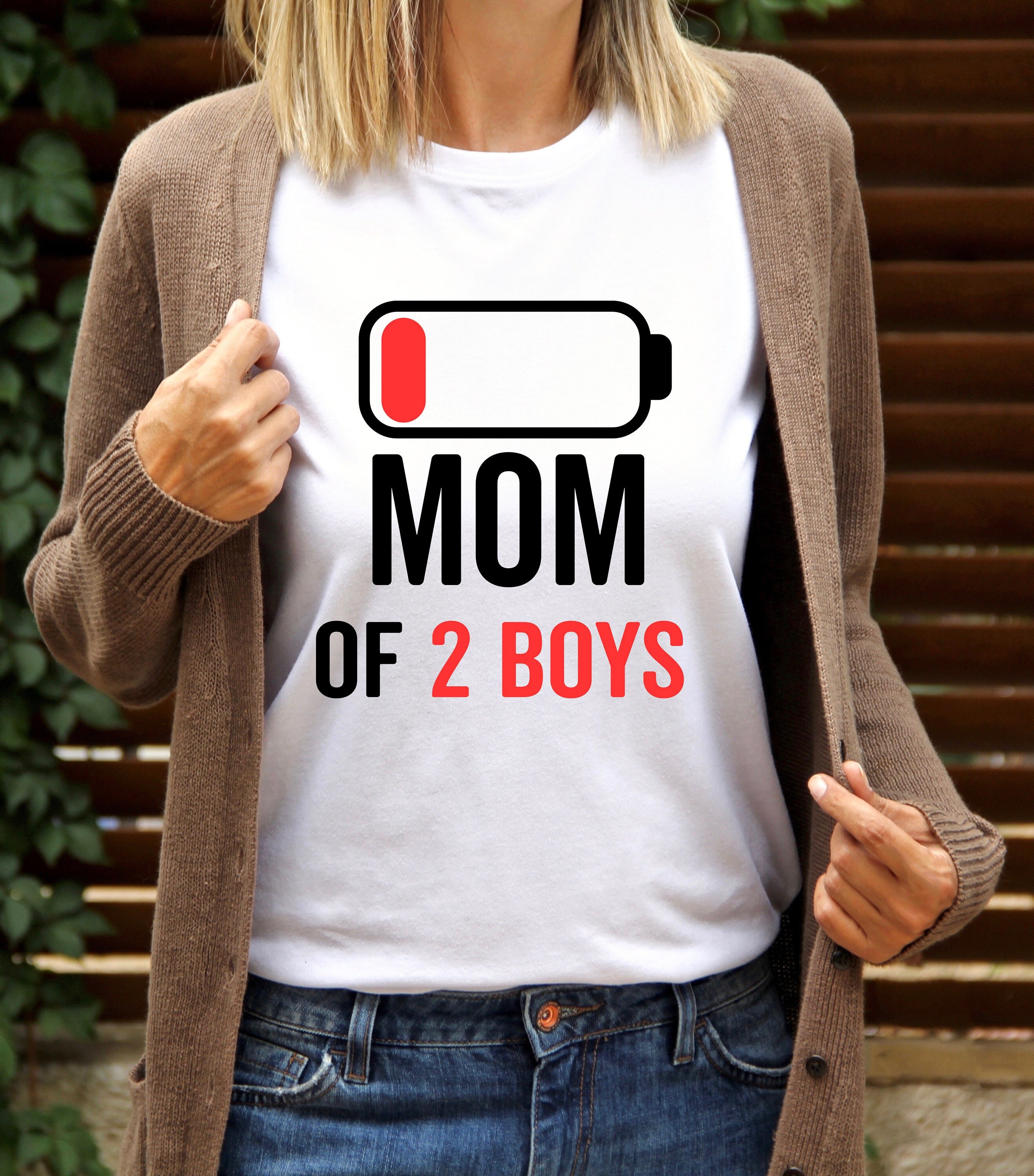 Mom of 2 Boys Shirt Gift from Son Mothers Day Birthday Gift  Personalized Mom Shirt Gift For Mom