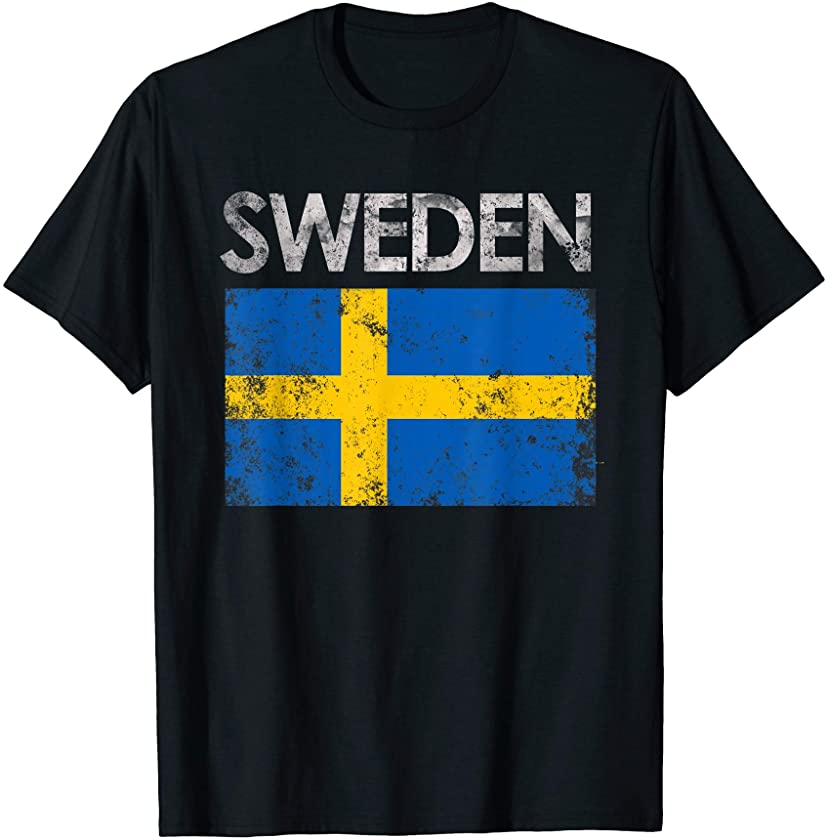 Vintage Sweden Swedish Flag Pride Gift T-Shirt