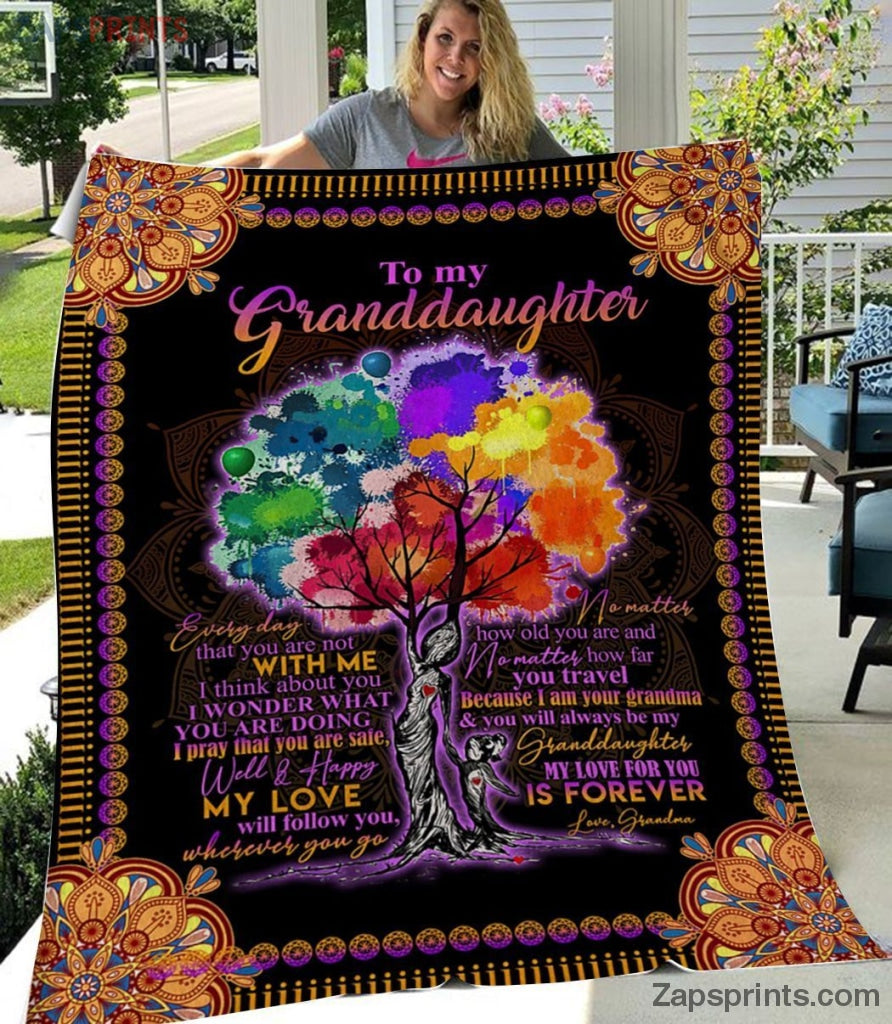 Gift For Granddaughter – To My Granddaughter – Because My Grandma – Blanket