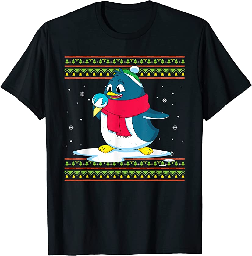 Cute Ugly Christmas Zoo Animal Lover Merry Xmas Penguin T-Shirt