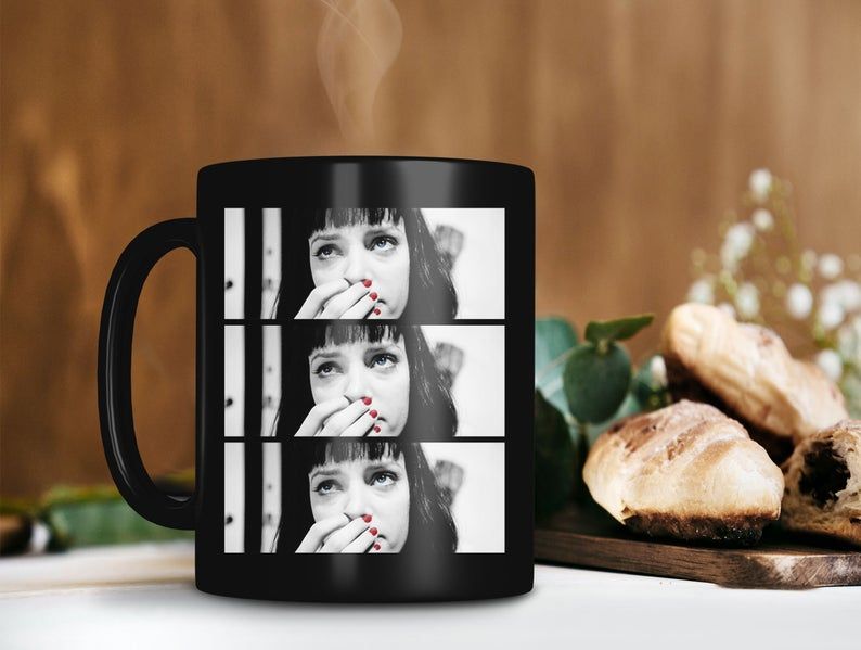 Black Mug Mia Cocaine Mug Mia Wallace Mug Uma Thurman Mug Pulp Fiction Mug Retro Vintage Mug Premium Sublime Ceramic Coffee Mug H99