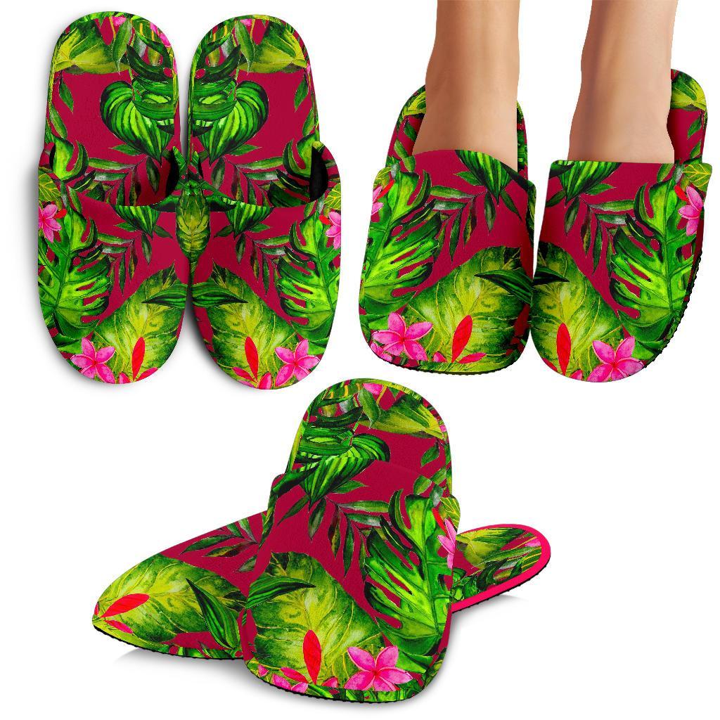 Pink Hawaii Tropical Pattern Print Slippers Ha19903