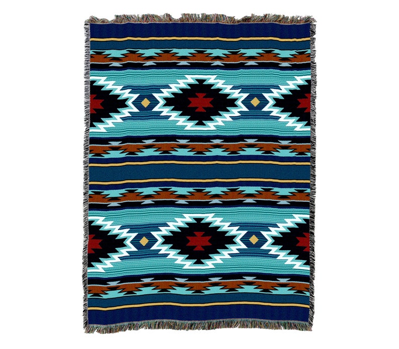 Balpinar Native American Inspired Tribal Camp Vintage Retro Style Couch Sofa Blanket,  Woven Throw Blanket Home Decor