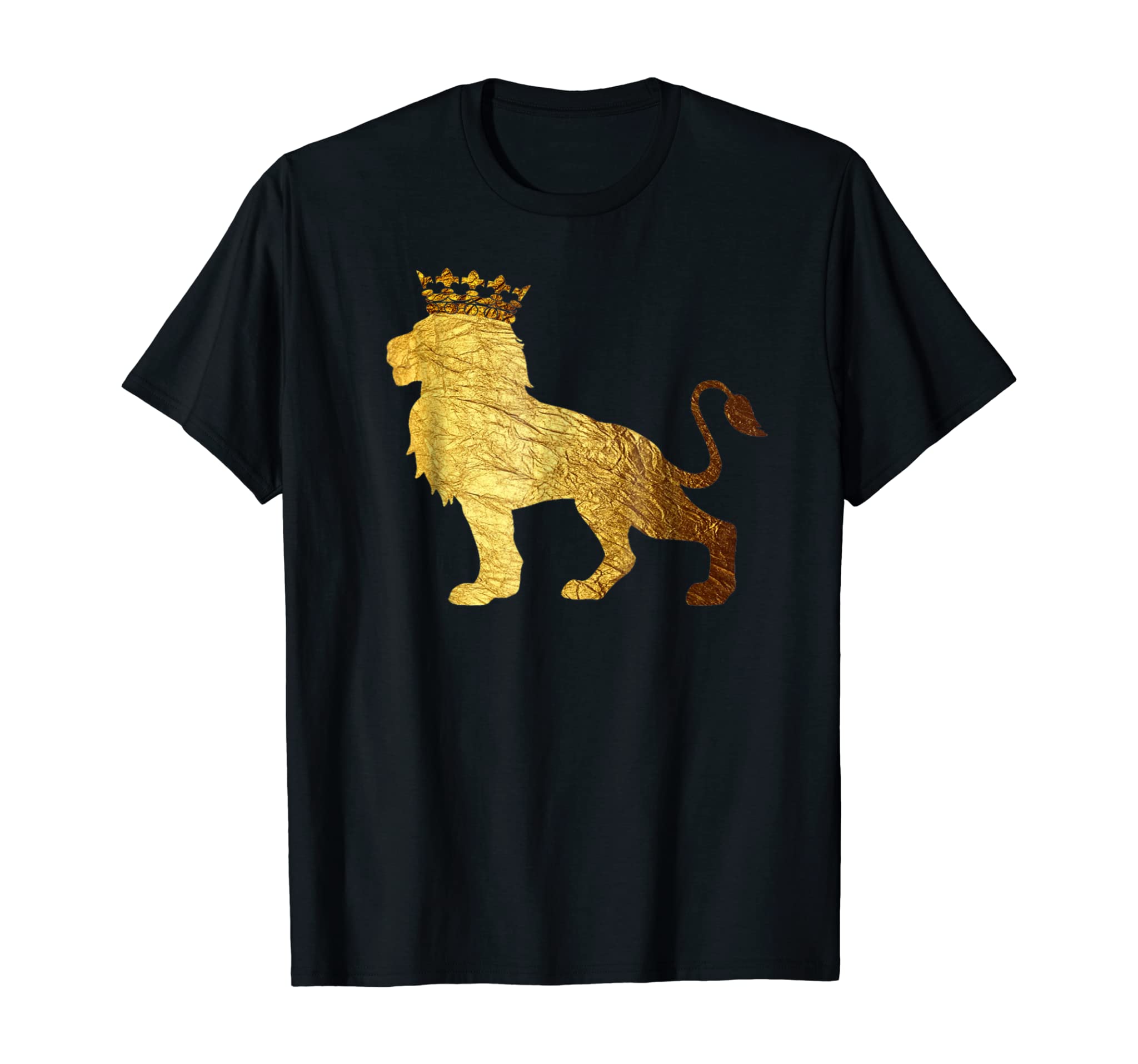 Gold Crown King Lion T-shirt for Men-Cool Boys Lion Shirts