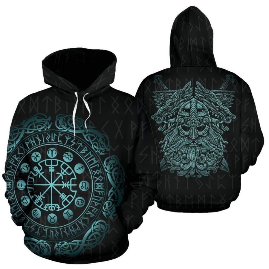 Viking Hoodie – Mighty Odin And The Compass Of Element Hoodie TH7