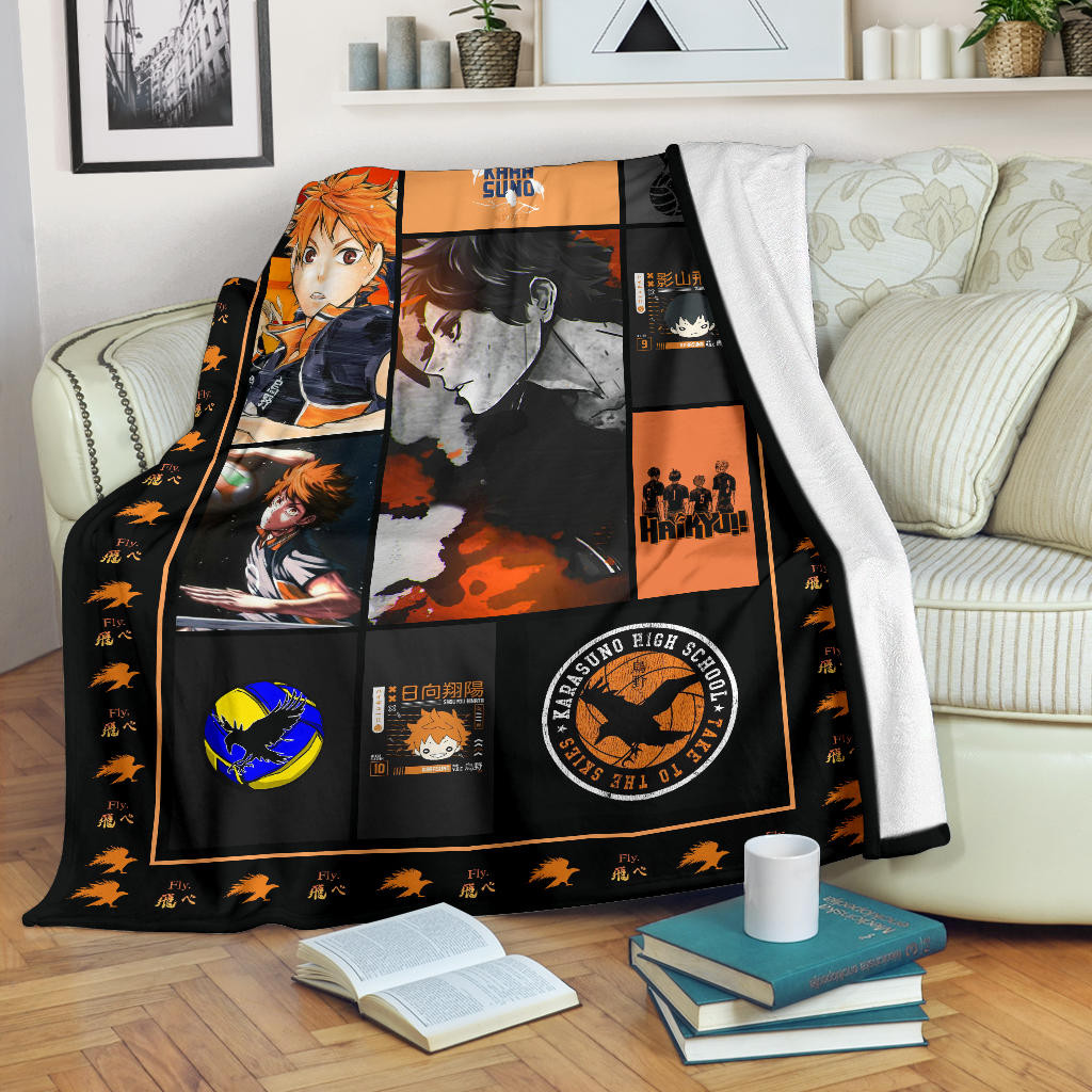 Tobio Kageyama And Shoyo Hinata Haikyuu Fleece Blanket Anime Home Decor Custom For Fans Na041202