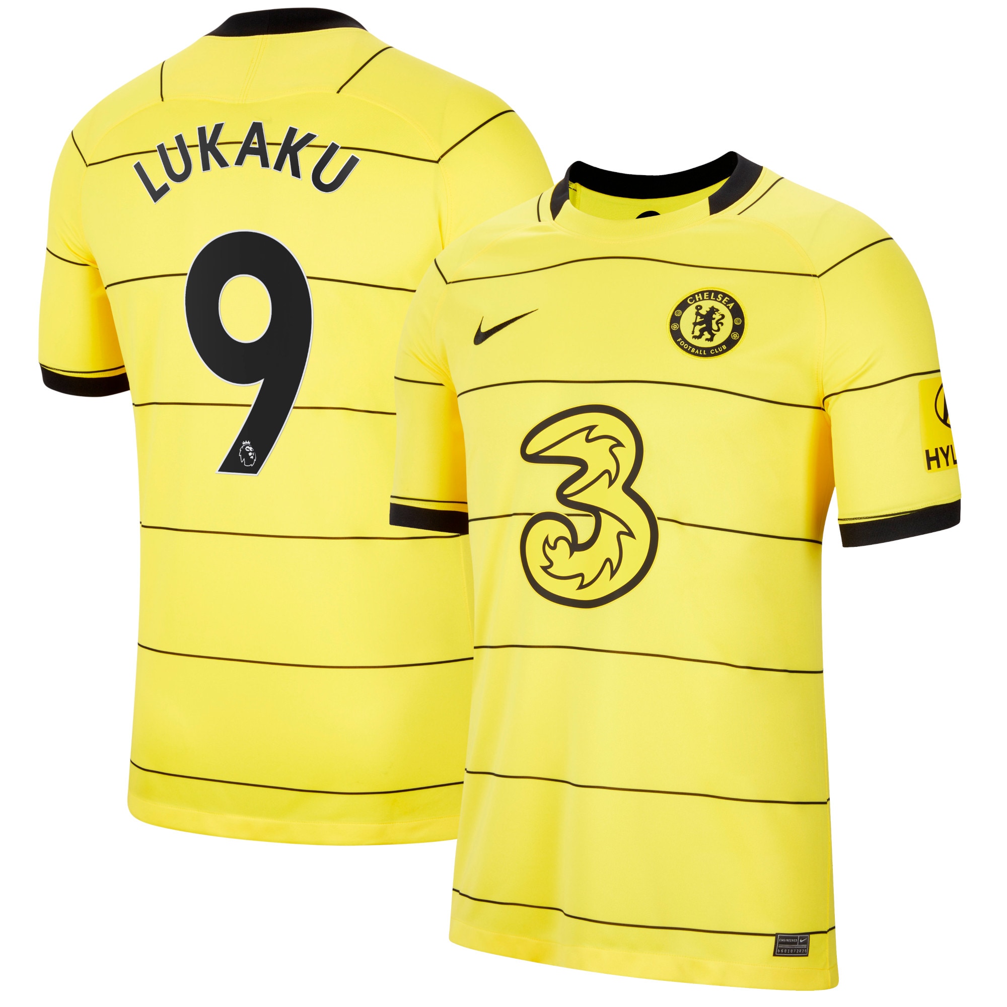 Romelu Lukaku Chelsea 2021/22 Away Replica Player Jersey – Yellow