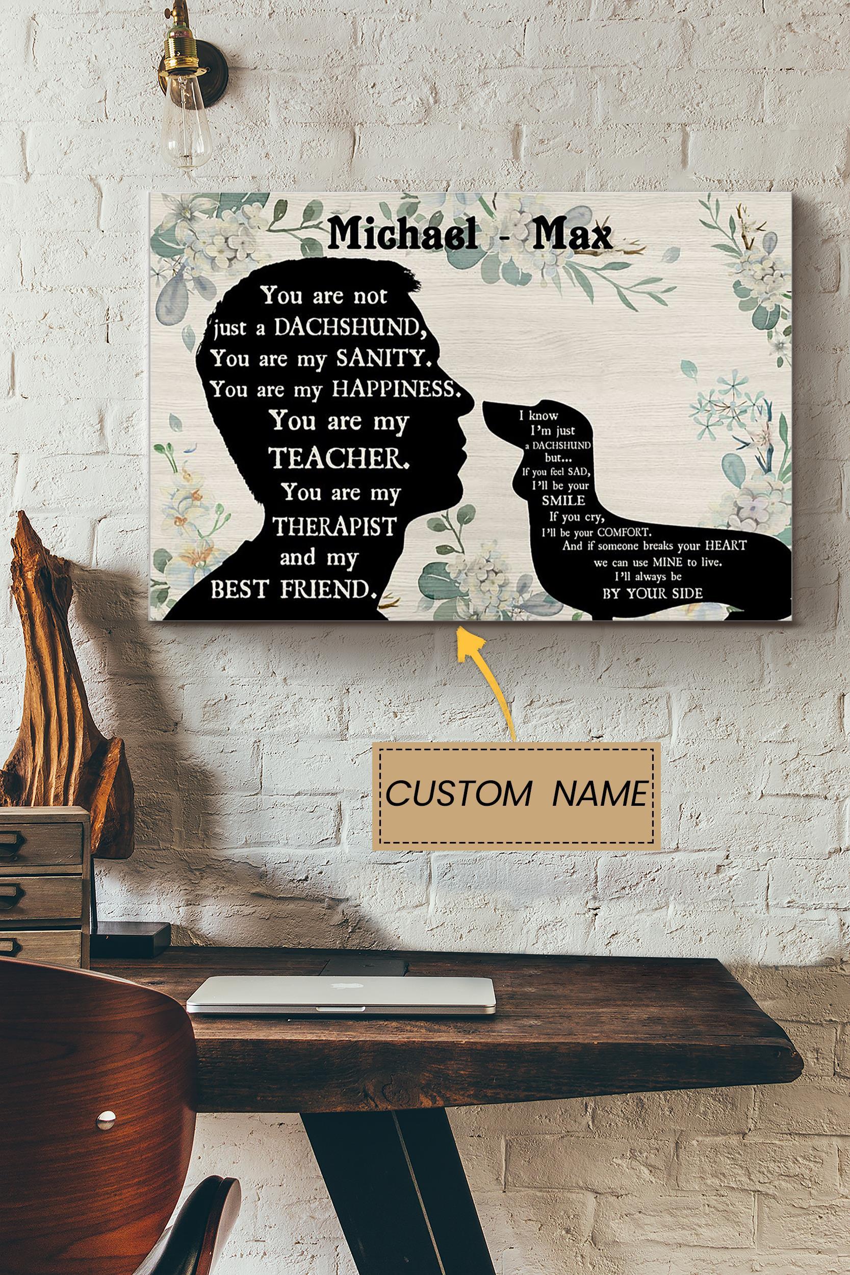 Dachshund Boy Therapist Best Friend Personalized Poster – Animal Wall Art – Gift For Dog Lover Dog Foster Puppy Fan Poster