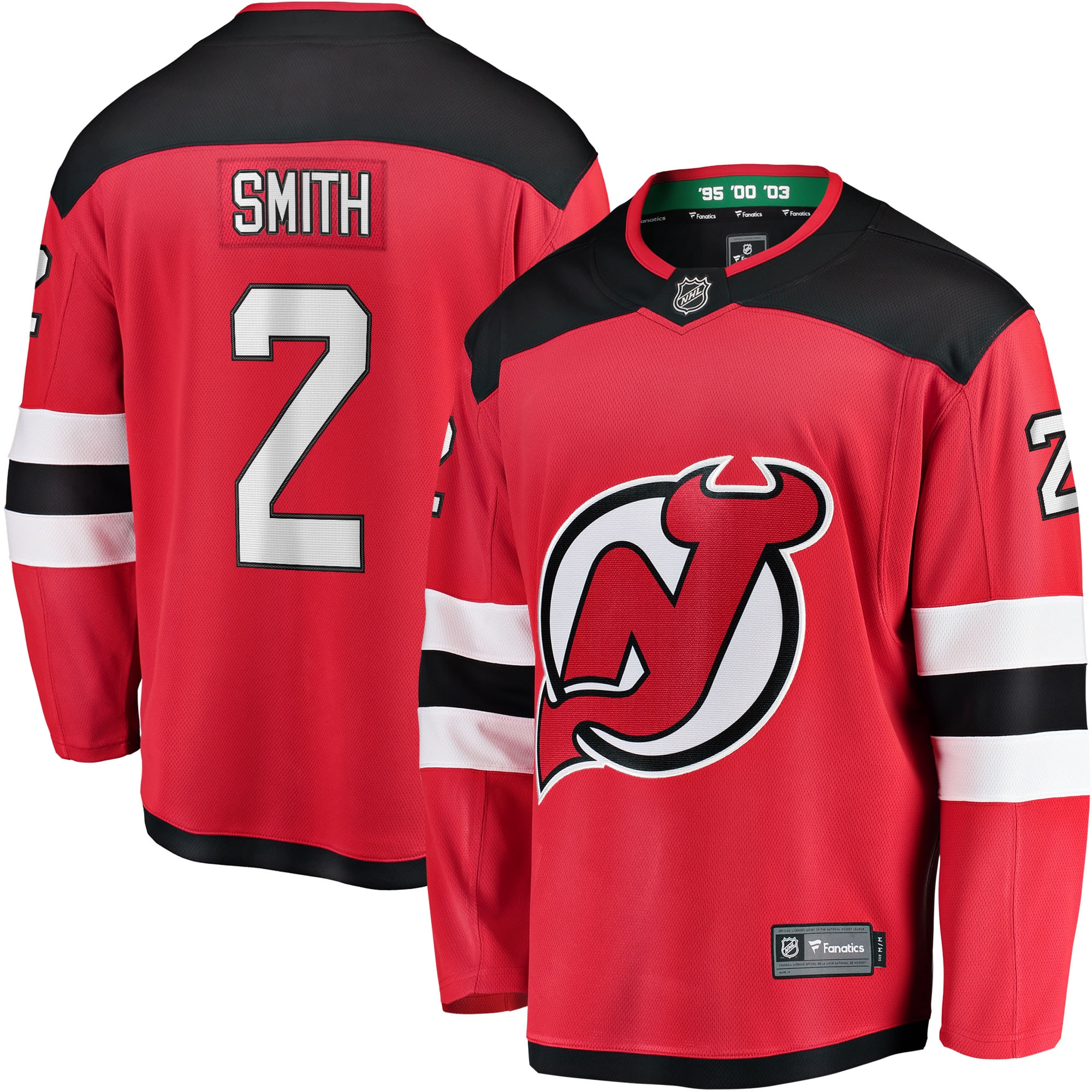 Men's New Jersey Devils Brendan Smith Red Home Breakaway Player Jersey