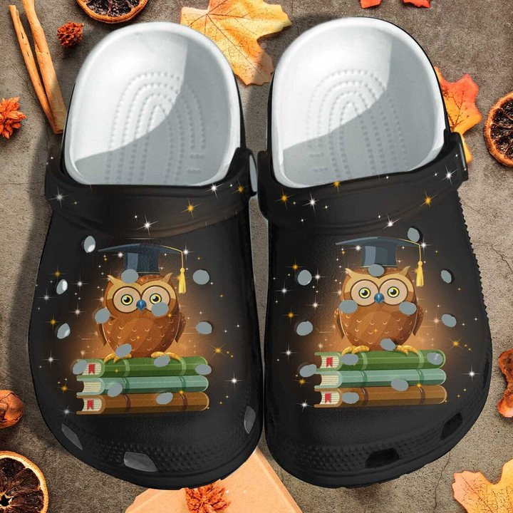 Owl Book Lover Custom Crocs Classic Clogs Shoes Girl Love Book Beach Crocs Classic Clogs Shoes