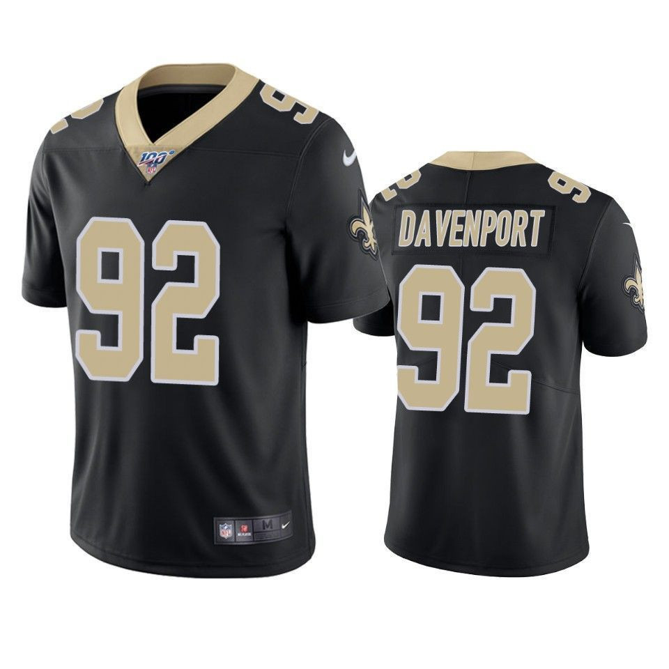 New Orleans Saints Marcus Davenport Black 100Th Season Vapor Limited 3D Jersey