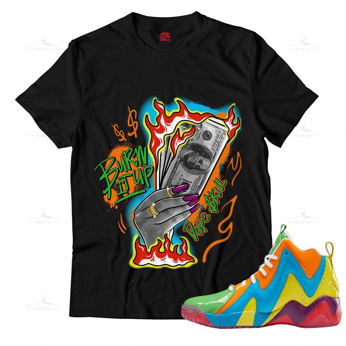 Burn It Up Unisex Shirt Match Reebok Kamikaze Ii Candy Land